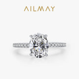 Luxury 925 Sterling Silver Oval AAAA Lab Created Diamond Ring Fine Jewellery