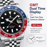 Top Brand Sapphire Crystal Stainless Steel 100M Water Resistant Quartz Watch