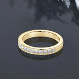 Remarkable VVS1 D Colour Moissanite Ring Channel Set Full Eternity 925 Silver Ring