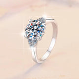 Popular Snowflake 4-Claw D Colour 1/2CT Moissanite Diamond S925 Sterling Silver Rings for Women Wedding Jewellery