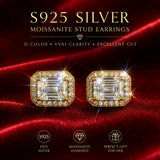 Stunning 3EX Cut Various Cuts Moissanite Earrings 0.5-2ct D Colour VVS1 S925 Silver