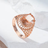 14 Karat Filled Gold Brown AAA Zircon Crystal Unique Elegant Jewellery Rings For Women