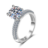 Amazing 100% Real Moissanite With Pave Band 2CT 925 Sterling Silver Diamond  Engagement Wedding Dream Bridal Rings