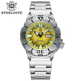 Monster 200M Waterproof NH36 Day Function Sapphire Glass Automatic Movement Steel Bezel SD1984 Steel Bracelet Watch