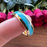 Turquoise Domed Polished Finish 4/6/8MM Tungsten Engagement Wedding Rings