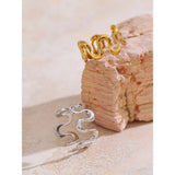 18K Gold Plated Minimalist Stainless Steel Metal Irregular Open Adjustable Ring