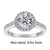 Dazzling 2ct Moissanite Diamonds Halo Engagement Wedding Rings For Women Silver Fine Jewellery with certificate