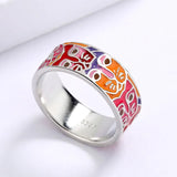 New Unique Handmade Enamel Graffiti Cute Colourful Cartoon Cat Face Ring
