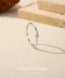 Elegant VVS1 D Color Moissanite Stackable 925 Sterling Silver Parallel Bar Ring