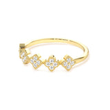 Exquisite VVS1 D Colour Moissanite Flower Design 925 Silver Half Eternity Rings
