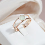 14K Filled Gold Emerald Green AAA Zircon Diamond Cutout Ring Fine Jewellery