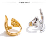 New Design 18K Gold Plated Stainless Steel Metal Geometric Adjustable Creative Ring