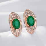 14 Karat Gold Filled Luxury Green and White AAA Zircon Crystals Drop Earrings