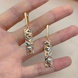 Latest Fashion 14K Filled Rose Gold and Silver Dichroic Plating Geometric Hollow Earrings - Fashion Jewellery