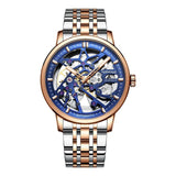 New Famous Brand Mechanical Watch - Men 30M Waterproof Luminous Steel Automatic Skeleton Dial Watch - The Jewellery Supermarket