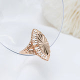 14K Rolled Gold Personality Embossed Hollow Textured New Gothic Unusual Rings for Women