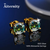 New Silver Moissanite Diamond Studs Earrings Pass Diamond Tester For Men Women