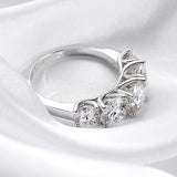 5 Stones Sparkling 18k Gold Plated 3.6CT All Moissanite Diamonds Eternity Wedding Engagement Silver Ring for Women