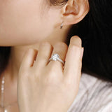 Dazzling Round Cut 3CT Moissanite Diamonds Ring Sets, 925 Sterling Silver GRA Certified Stackable Wedding Jewellery