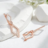 14 Karat Gold Filled Glossy Rhombus Design AAA Zircon Diamonds Dangle Earrings