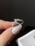 Terrific Round VVS1 D Colour Moissanite Diamond V-shaped Ring Fine Jewelry