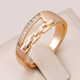 Unique 14K Filled Rose Gold Cross Big Rings with Fashion Sparkling AAA Zircon Diamonds Modern Party Daily Jewellery