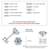 New 3MM-8MM Moissanite Diamonds Stud Earrings for Men Women