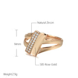 14 Karat Gold Filled Trend Minimalist Geometry AAA Zircon Diamonds Elegant Women's Rings