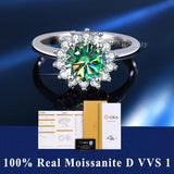 S925 Silver D VVS1 100% Real Moissanite Ring Adjustable Size Pass Diamond with GRA Certificate 18K Plating Rings