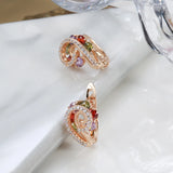 14 Karat Luxury Geometric Spire Multicolor AAA Zircon Diamonds Cute Women's Earrings