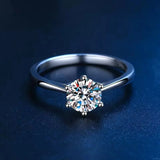 Excellent 0.3ct VVS1 D Colour Moissanite Diamond 18KGP Silver Solitaire Ring