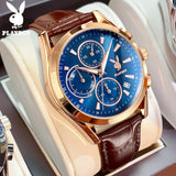 Original Luxury Brand Men's Leather Strap Quartz Watch High Quality Business Wristwatch Trendy Men's Watch