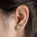 Terrific 6.5mm D Color VVS1 4 Claws Moissanite Diamonds Unisex Stud Earrings