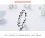 Fashion Classic AAAA Simulated Diamonds Jewellery - Sterling Silver Love Hearts Eternity Ring - Fine Jewellery - The Jewellery Supermarket