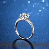Round Brilliant Solitaire VVS1 1Ct Moissanite Diamond Wedding Rings For Women Sterling Silver Engagement Jewellery