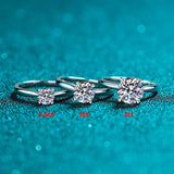 Fabulous D VVS1 Moissanite 4 Prong Solitiare s925 Silver Engagement Wedding Diamond Rings with GRA Certificate