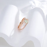 14K Filled Gold Emerald Green AAA Zircon Diamond Cutout Ring Fine Jewellery