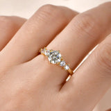 Elegant VVS1  D Colur 1.0CT 6.5MM D Moissanite Diamond Rings Exquisite Jewellery