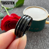New Arrival Three Grooves For Inlay Channel Polished Shiny Dome Edges 8MM Tungsten Weddings Rings - The Jewellery Supermarket