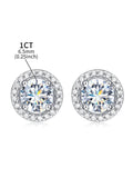 Luxury Certified Moissanite Diamonds Stud Earrings for Women/Men. Sterling Silver Round Halo Earrings Fine Jewellery - The Jewellery Supermarket