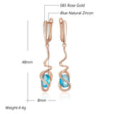 Romantic 14K Gold Filled Blue AAA Zircon Crystals Luxury Dangle Earrings