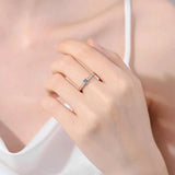 Superb 0.3ct D Colour Moissanite Diamond Eternity Rings Sterling Silver Champagne colour Wedding Jewellery With GRA