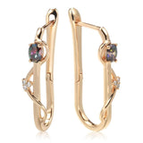 Luxury Fashion 14K Rose Gold filled Colorful AAA Zircon Crystals Long Drop Earrings For Women - Elegant Jewellery