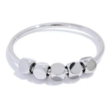 18K Gold Plated Stainless Steel Square Beads Fashion Women Ring - Charm Jewellery