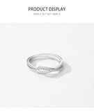 Geometric Design Dazzling AAAA Lab Created Diamond 925 Sterling Silver Ring