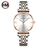 New Elegant Leisure Watch Top Brand Japanese Movement Stainless Steel Fashion Roman Scale Women's Quartz Watches