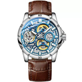 New Unique Design Skeleton Dial Mechanical Watch - Men's Waterproof Luminous Date Automatic Watches - The Jewellery Supermarket