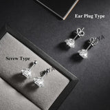 Brilliant 0.2-2ct D VVS1 6 Prong Moissanite Diamonds Screw Stud Earrings For Women Sterling Silver Fine Jewellery - The Jewellery Supermarket