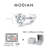 Multi -Styles 925 Silver Geometric Moissanite Heart Screw Stud Helix Earrings