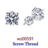 Premium 0.2-3ct Moissanite Diamonds Sterling Silver Unisex Stud Earrings
